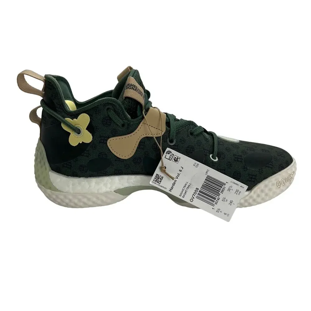Adidas Men's Harden Vol. 6 Basketball Shoes Green Yellow Brown V6 Size 6 New